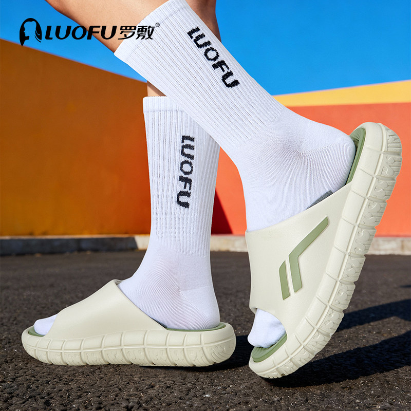 罗敷LUOFU休闲拖鞋女防滑户外舒适厚底沙滩凉拖外穿情侣凉拖鞋ins,淘宝优惠券,粉丝福利购,淘宝优惠卷