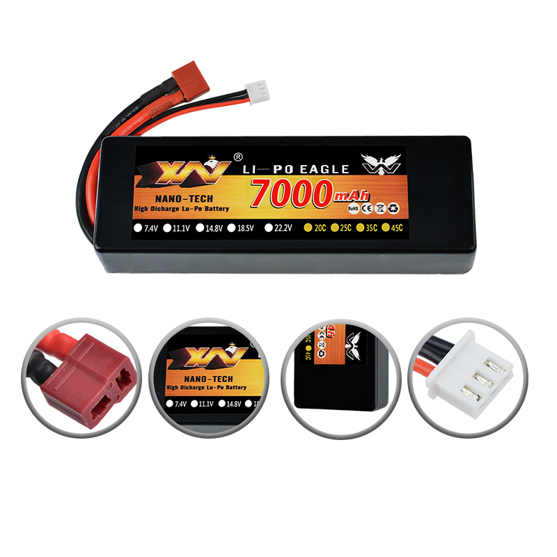 鹰王 RC车模硬壳锂电池 2S 7.4V 7000MAh 30C 1：10大脚车 遥控车 - 图3