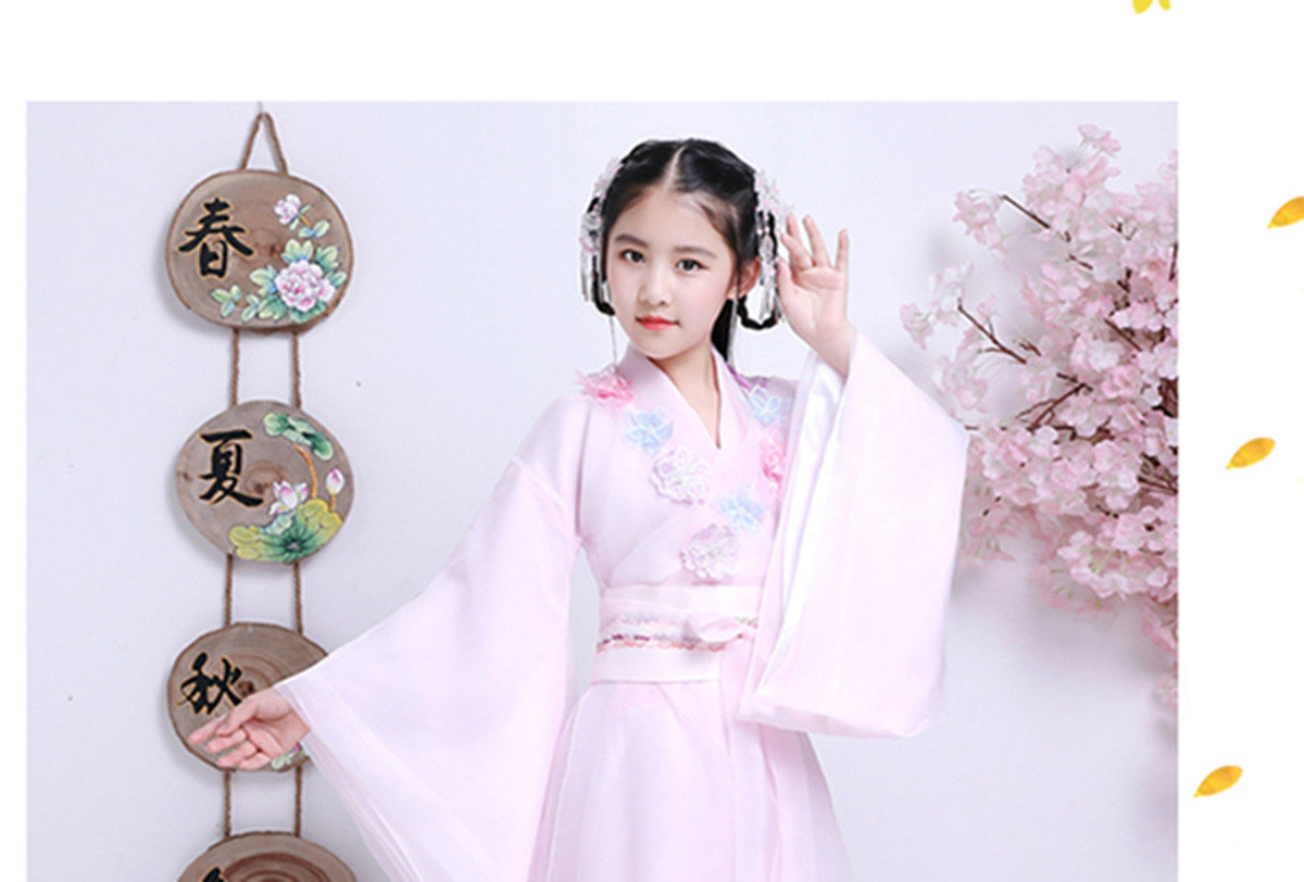 春夏季汉服女童明制袄裙儒裙超仙女套装小孩子中国风冬装古装唐装_虎窝淘