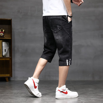 Cropped pants men's summer thin 2022 new loose straight cropped shorts trendy brandy Korean style trendy denim pants ກາງ-ຍາວ