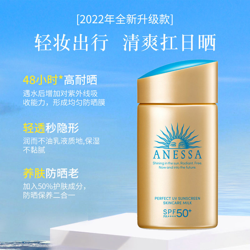 资生堂安耐晒防晒霜小金瓶SPF50+/PA++++60ml安热沙防晒防紫外线-图2