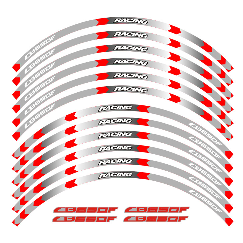 适用于本田CB650F反光贴17寸摩托车轮毂贴钢圈贴车轮贴踏板车贴纸 - 图2