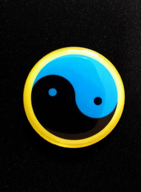 3公分江氏版亚克力万字福太极八卦红黄蓝绿黑边五行图手机贴字粘