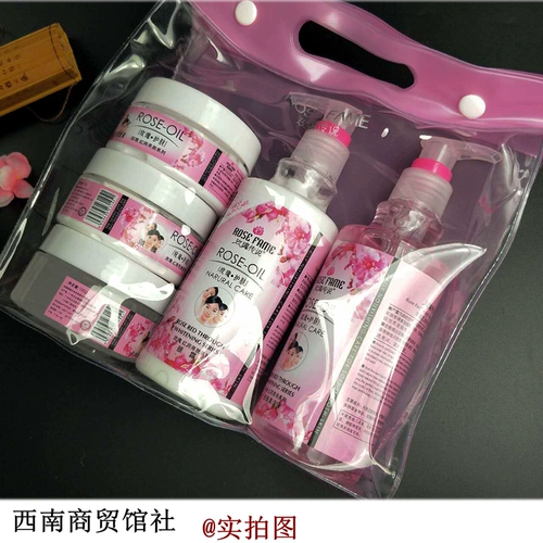 Косметический комплект с розой в составе, увлажняющая отшелушивающая маска для шеи, гель, массажный крем, для салонов красоты