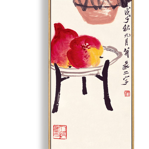 齐白石国画小品新中式客厅壁画玄关装饰画四条屏挂画竖版四联禅意 - 图2