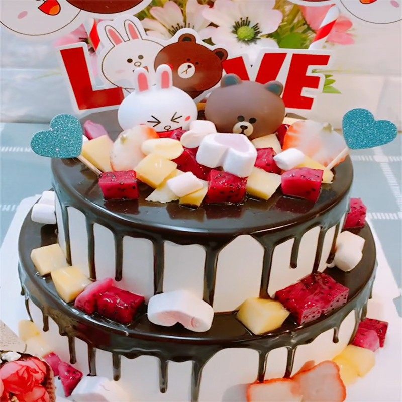 布朗熊可妮兔蛋糕装饰站姿可妮兔烘焙装饰情景蛋糕熊兔摆件玩具,淘宝优惠券,粉丝福利购,淘宝优惠卷