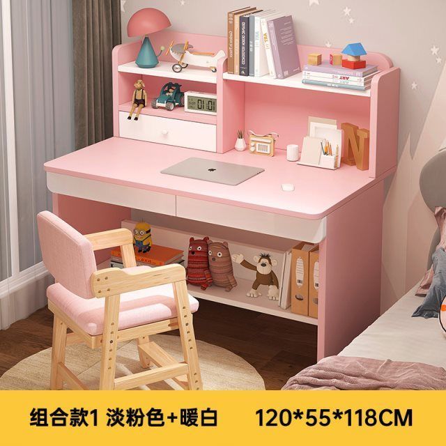 学生学习桌家用书桌书架一体桌卧室小学生