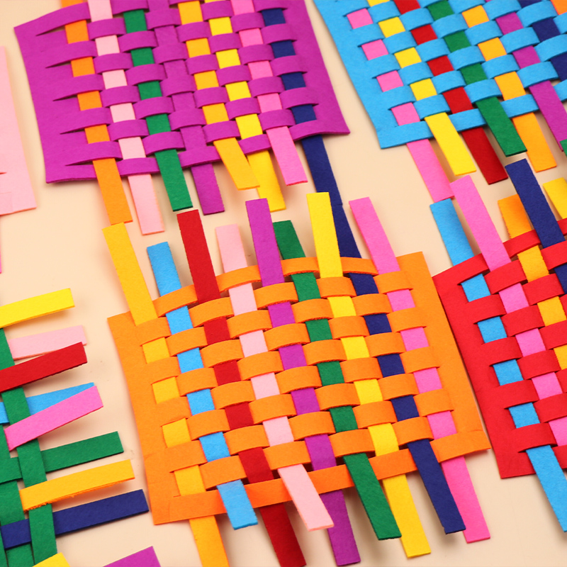 幼儿园小班操作区DIY手工教具编织手编手工益智玩教具材料不织布 - 图1