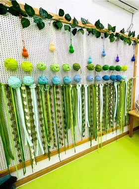 彩色冰岛线团幼儿园编织区吊饰手工环创美工区墙面装饰diy粗毛线