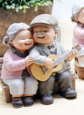 客厅桌面摆件树脂结婚纪念日中式