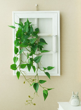 清新仿真植物假绿植藤蔓木窗壁挂