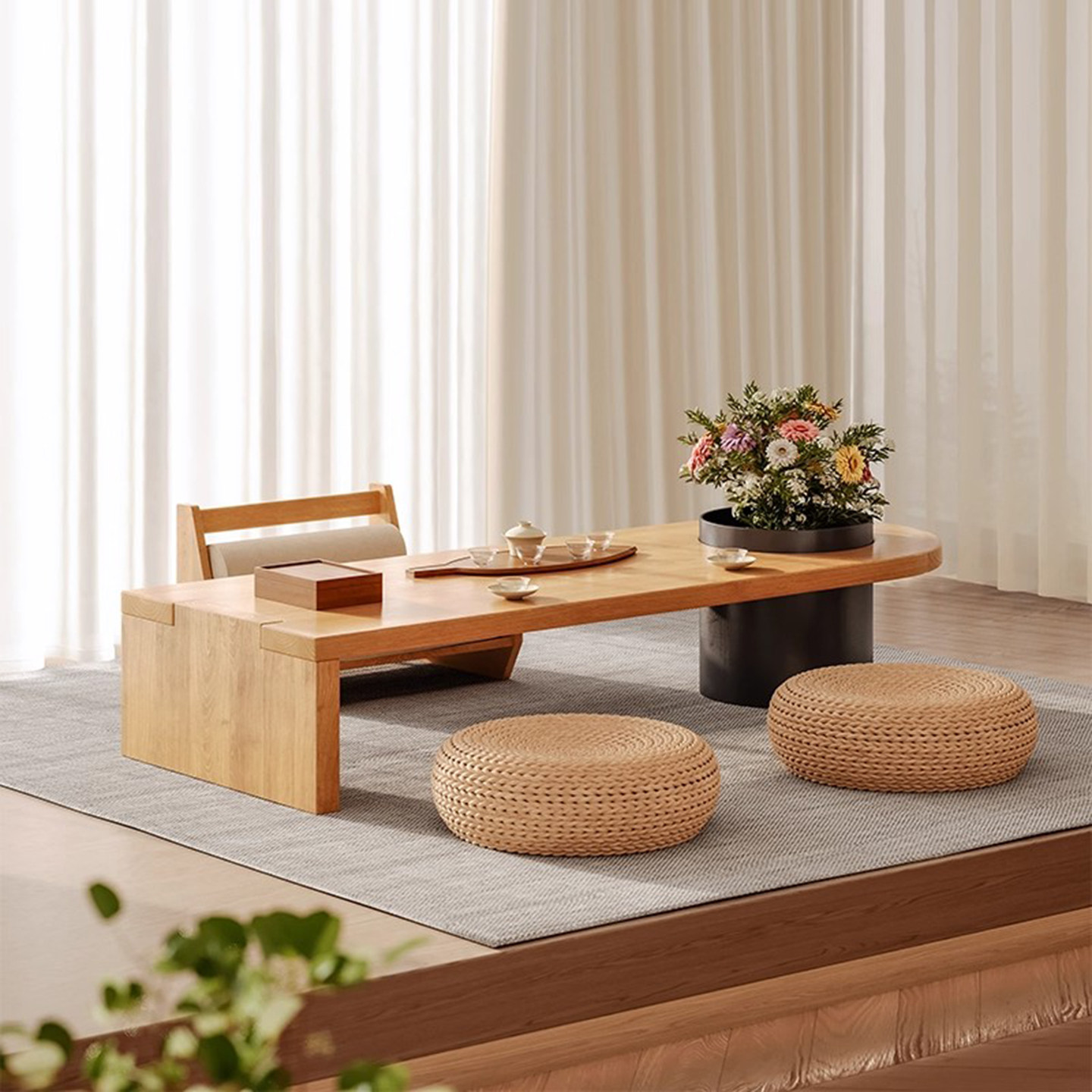 榻榻米茶桌北欧简约实木茶几小户型客厅家用轻奢设计感炕几飘窗几,淘宝优惠券,粉丝福利购,淘宝优惠卷