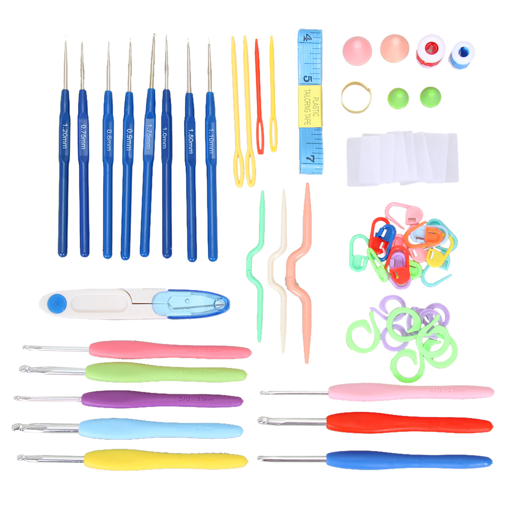 New Sewing Kit Box Knitting Needles Crochet Hook Set Thim-图0