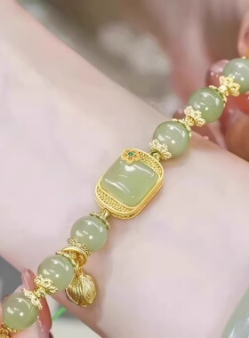 小众设计方糖莲蓬手链女新中式莲花串珠精致百搭手饰转运珠送女友