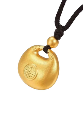 金色小胖福项链福字长命锁