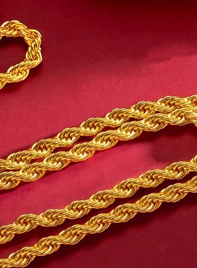 2026新款金色项链男款圆珠马鞭坦克链老板链送爸爸送男友节日礼物