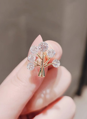 新款生命之树胸针女胸花别针配饰气质高档西装防走光固定扣衬衫