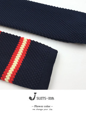 平头领带复古休闲藏青色公务员
