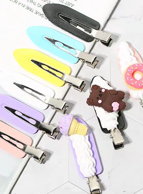 奶油胶发夹材料 diy无痕发夹 卡通diy奶油胶发夹材料手工饰品配件