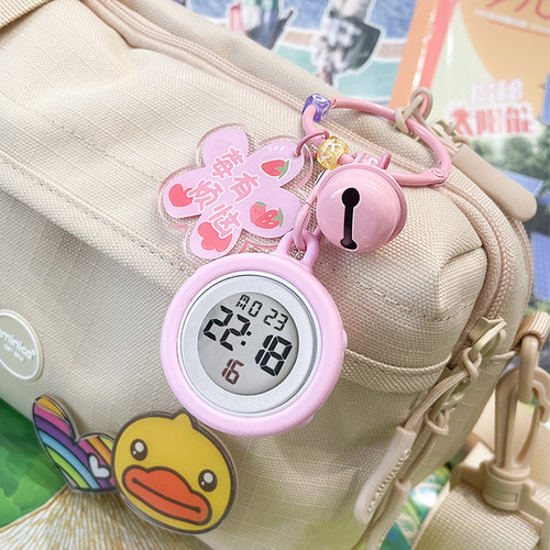 卡通钥匙扣挂表女生大表盘夜光初高中学生表挂包包迷你小表儿童表 - 图3