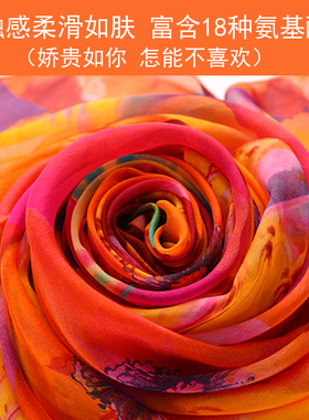 高级真丝围巾丝巾披肩桑蚕丝长款