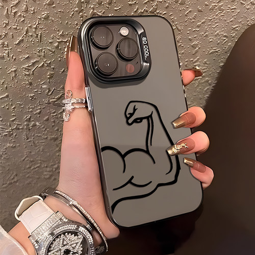 肌肉线条适用苹果17promax手机壳iPhone16猛男15健身13腹肌14减减肥11简约12mini新款18高级感xs彩银8plus/7p - 图0