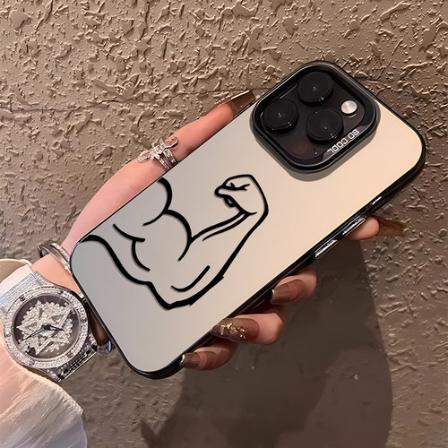 肌肉线条适用苹果17promax手机壳iPhone16猛男15健身13腹肌14减减肥11简约12mini新款18高级感xs彩银8plus/7p - 图1