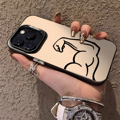 肌肉线条适用苹果17promax手机壳iPhone16猛男15健身13腹肌14减减肥11简约12mini新款18高级感xs彩银8plus/7p - 图3