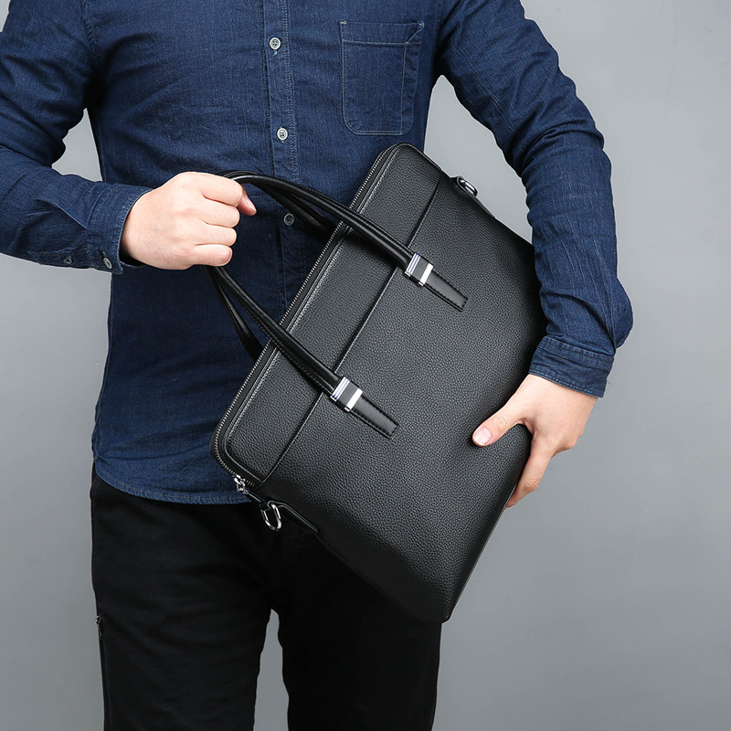 手提包商务男士公文包防水横款男包 龙帛男士包袋