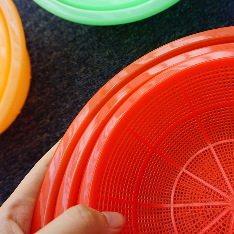 圆形淘米篮子洗米篮塑料小号箩筐熟胶沥水篮幼儿园玩具收纳小篮子 - 图2