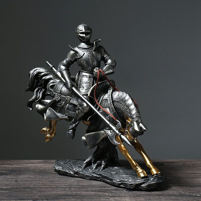 美式复古骑士摆件电视柜酒柜办公室装饰罗马盔甲士兵模型家居饰品,淘宝优惠券,粉丝福利购,淘宝优惠卷