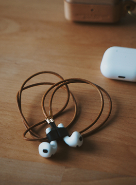 MISKSOLA复古手工真皮绳耳机链挂脖防摔防丢适用苹果Airpods32pro