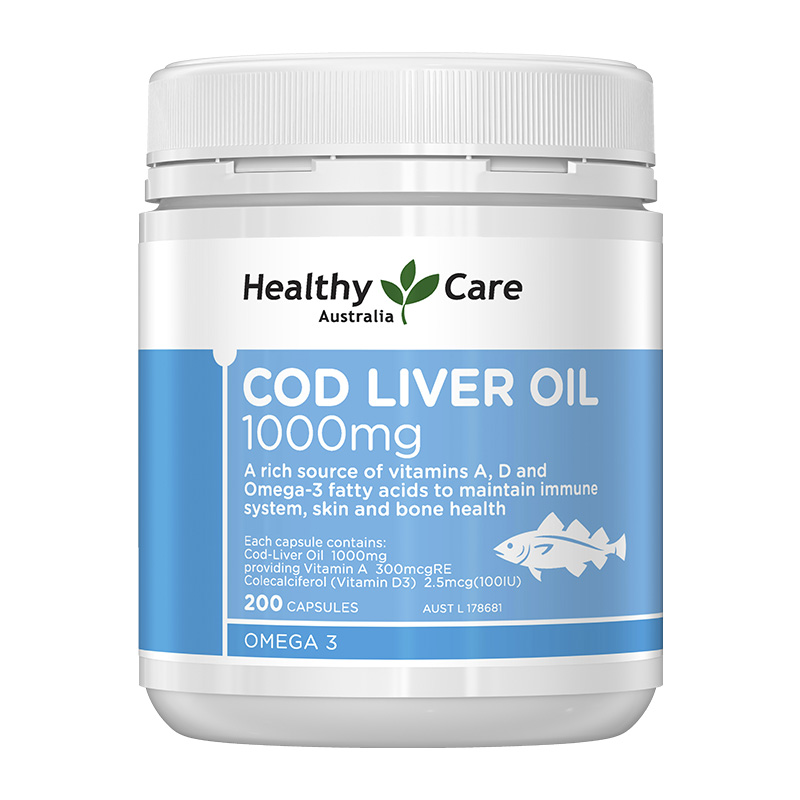 HealthyCareAustralia海外旗舰店Healthy Care 鳕鱼肝油软胶囊 200粒/瓶澳洲进口小瓶便携3