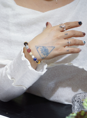 MISSWEETY原创小众多宝水晶手串纯银男女叠戴手链个性设计新中式