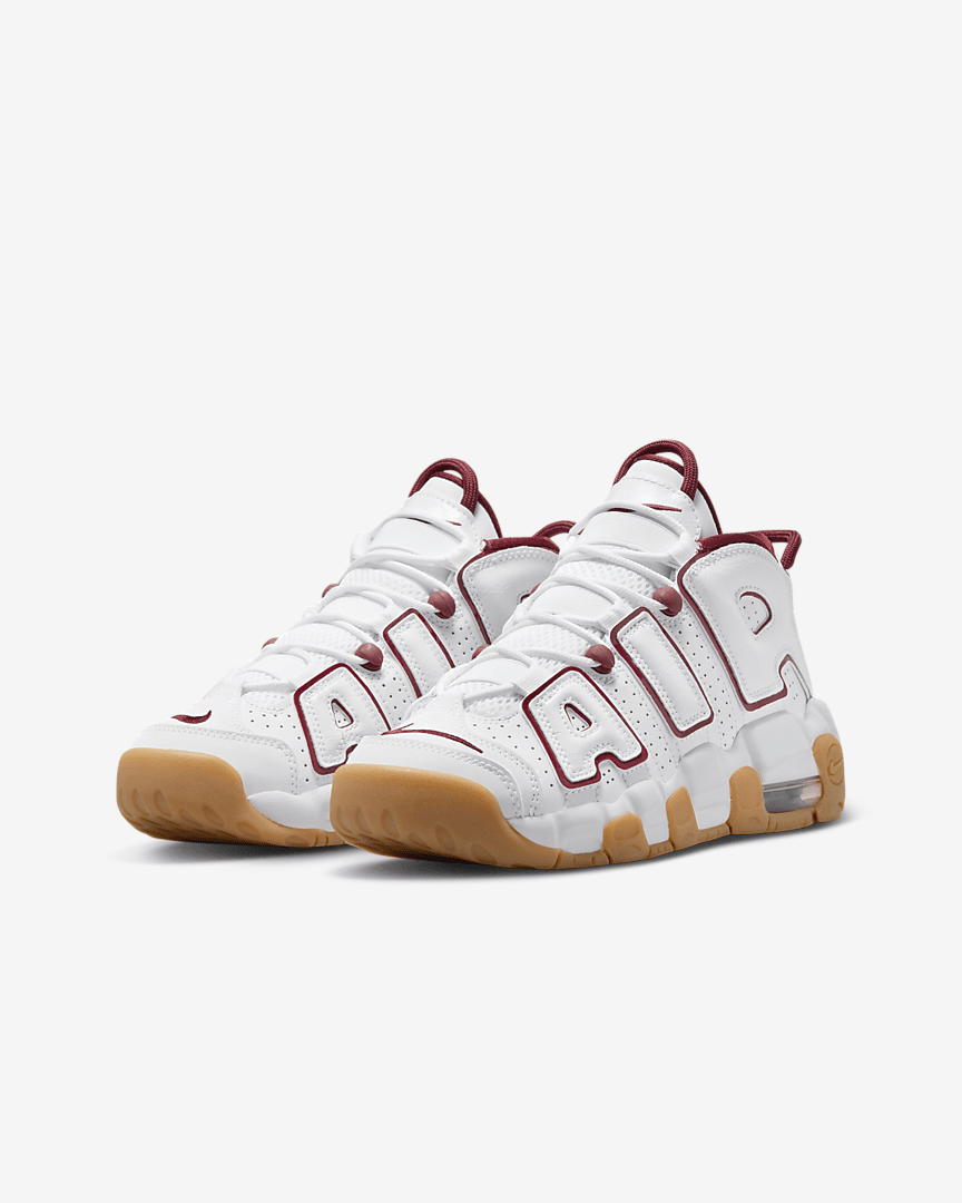 Nike Air More Uptempo GS白红皮蓬高帮复古篮球鞋 FJ2846-100-图0