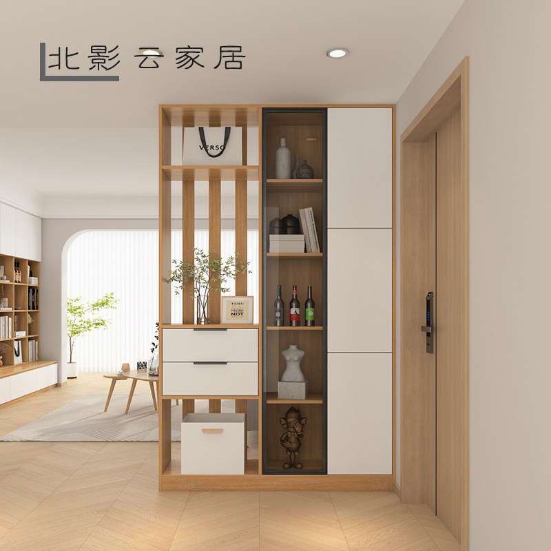 定制屏风鞋柜小户型入户玄关隔断柜间厅柜北欧门厅柜衣帽架换鞋凳_虎窝淘