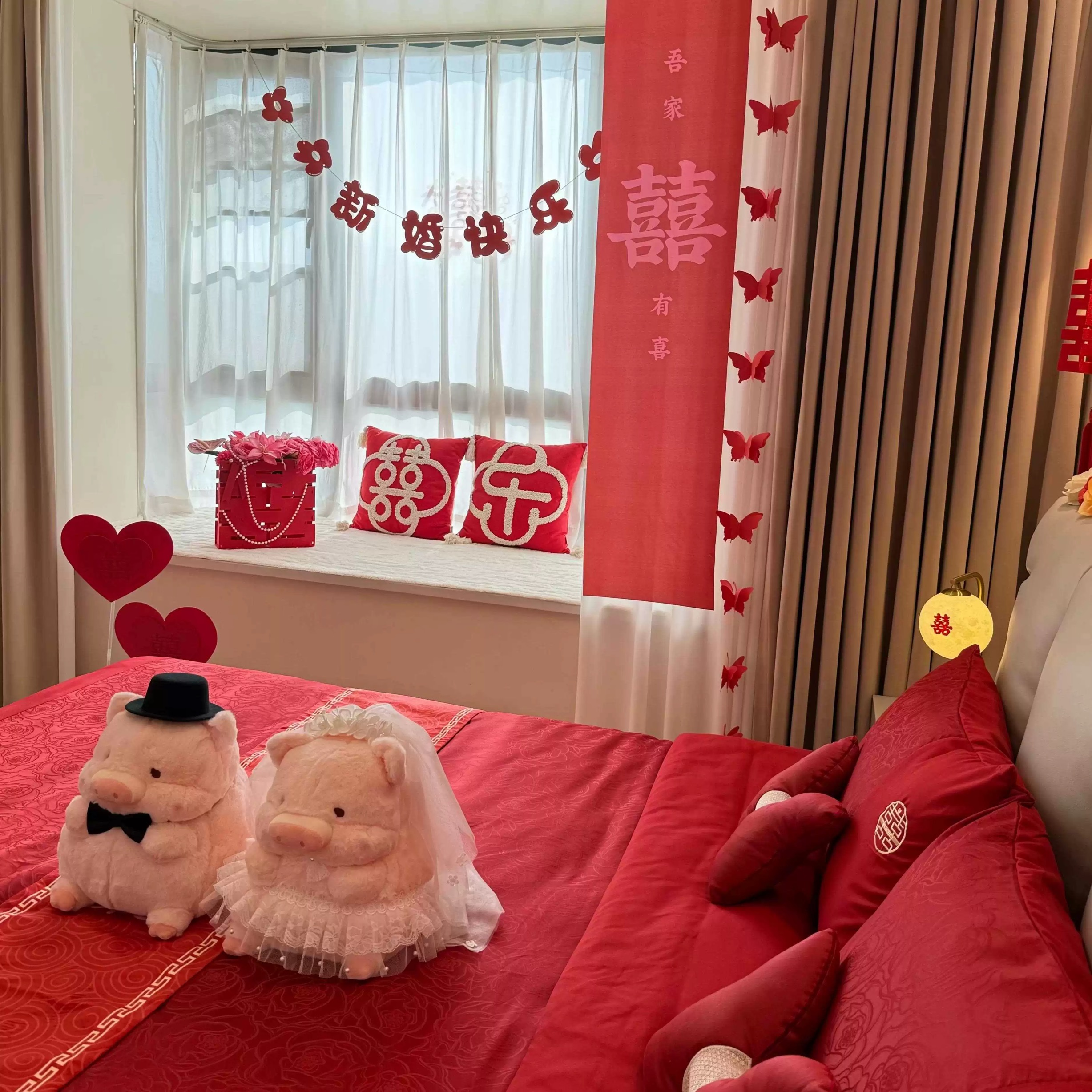 高档中式结婚四件套红色婚礼陪嫁被套纯棉婚庆床上用品新婚房喜被 - 图2