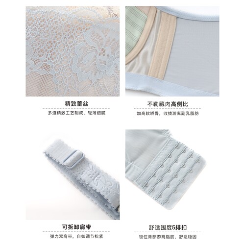 傲思曼调整型聚拢内衣侧收副乳无海绵薄款文胸矫正下垂外扩胸罩女 - 图2