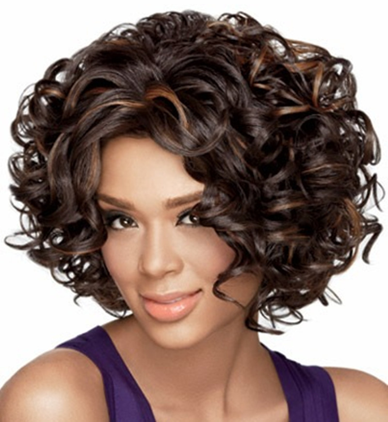 Europe ladies short hair caps hair party curls wigs set假发-图2