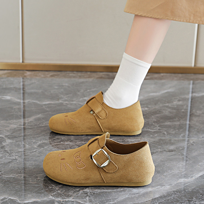 真皮全包勃肯鞋女2026新款春秋一脚蹬懒人鞋平底休闲软底单鞋孕妇,淘宝优惠券,粉丝福利购,淘宝优惠卷