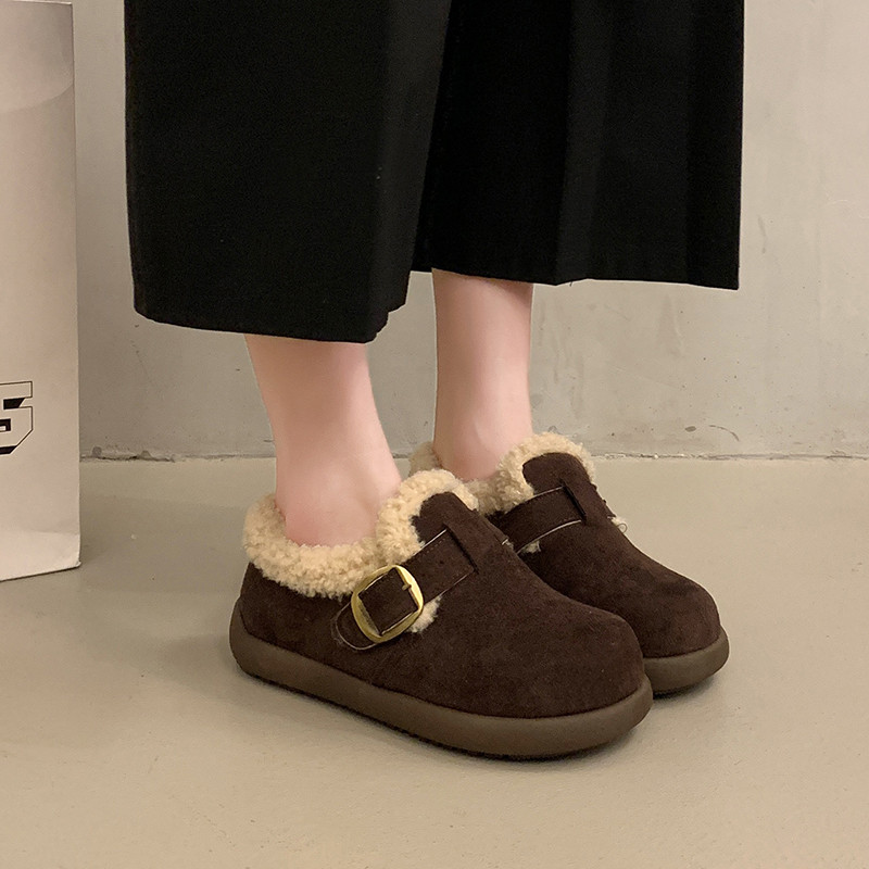 加绒加厚勃肯鞋女冬季一脚蹬外穿棉鞋2025新款防滑保暖孕妇鞋妈妈,淘宝优惠券,粉丝福利购,淘宝优惠卷