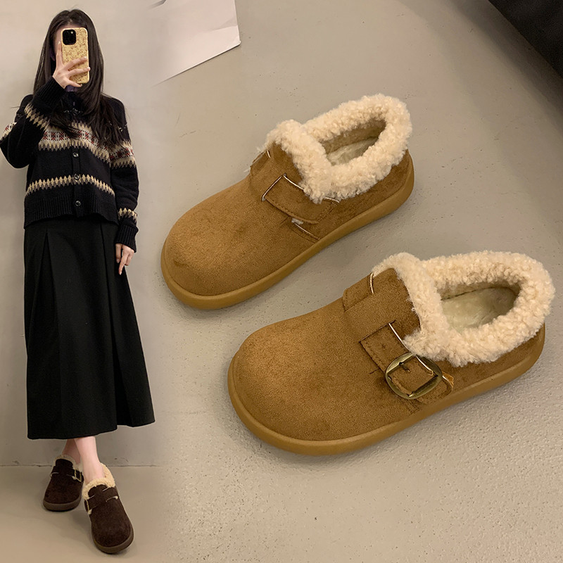 加绒加厚勃肯鞋女冬季一脚蹬外穿棉鞋2025新款防滑保暖孕妇鞋妈妈,淘宝优惠券,粉丝福利购,淘宝优惠卷