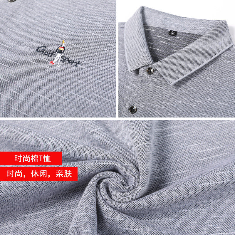 长袖春秋季新款中年男士休闲polo衫 巴尔德曼T恤