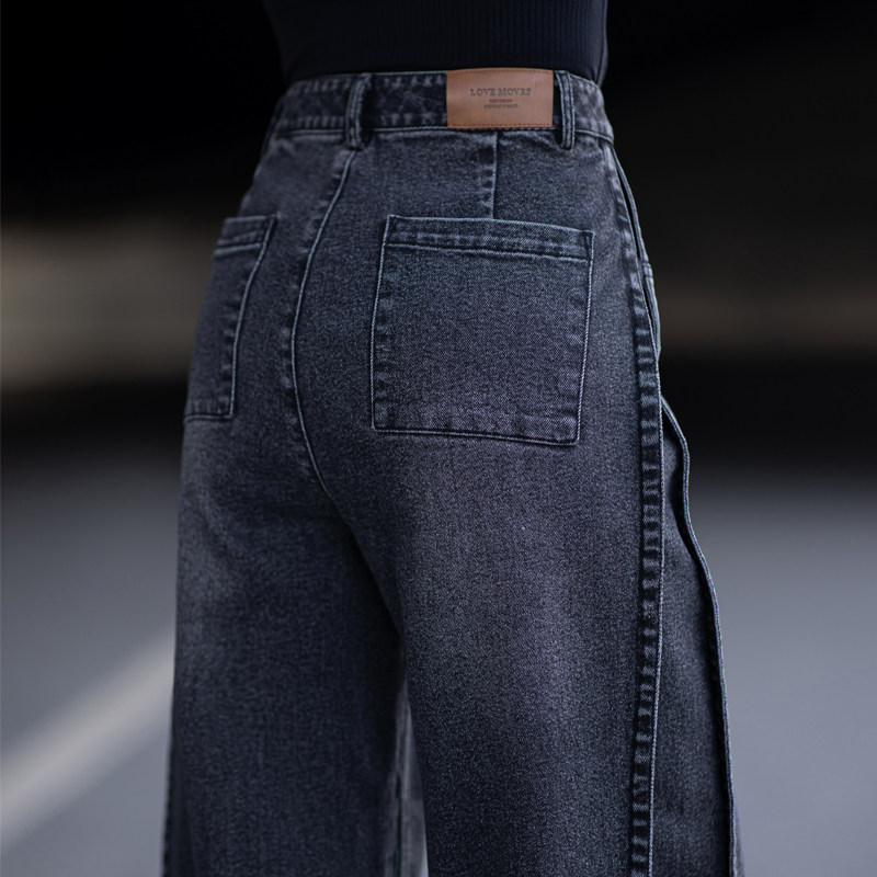 黑色牛仔裤女2025新款春秋季裤子今年流行的宽松直筒裤弯刀阔腿裤,淘宝优惠券,粉丝福利购,淘宝优惠卷