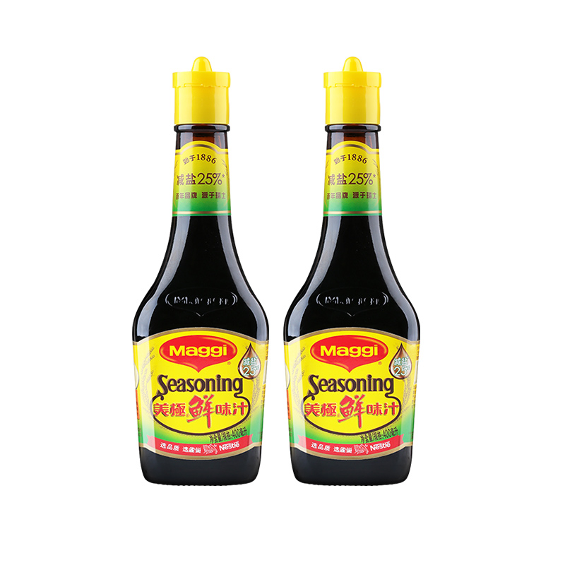 【雀巢出品】美極減鹽鮮味汁400ml*2 味極鮮炒菜涼拌火鍋提鮮蘸料_maggi美極旗艦店_糧油調味/速食/干貨/烘焙