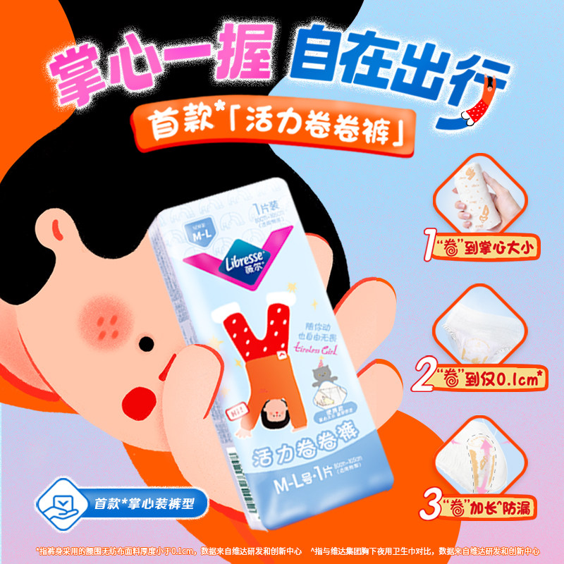 【新品首发】薇尔卷卷裤便携透气防漏裤型卫生巾超薄贴合量大日抛,淘宝优惠券,粉丝福利购,淘宝优惠卷