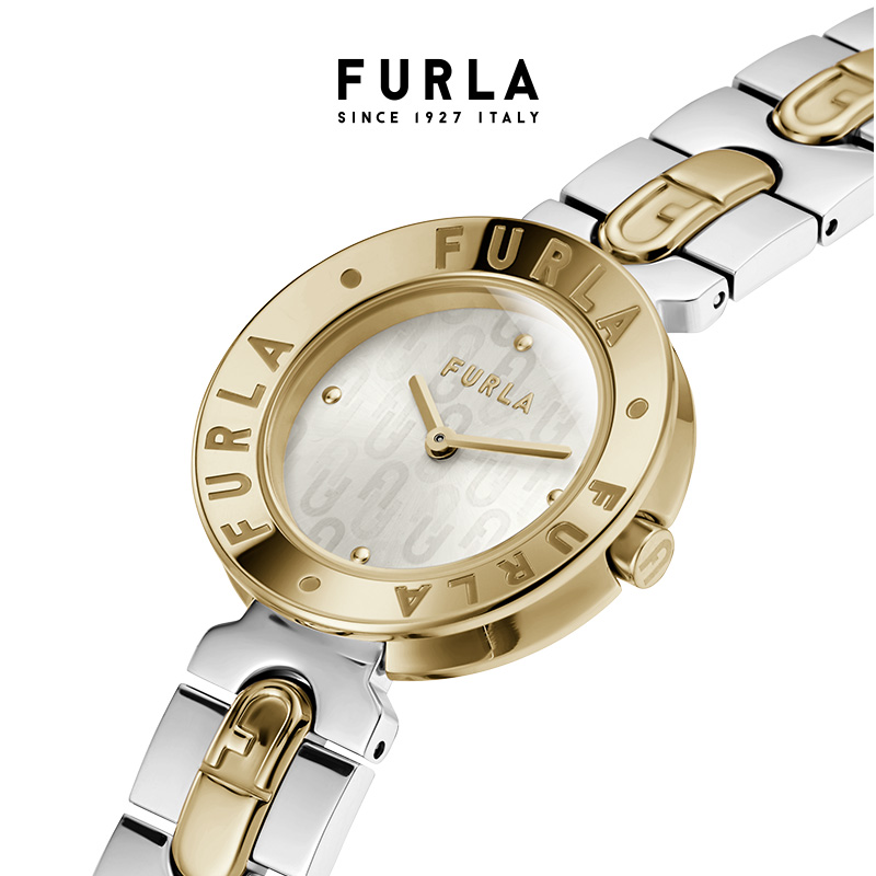 【节日礼物】FURLA芙拉ESSENTIAL系列银色钢带石英女士手表30MM-图1