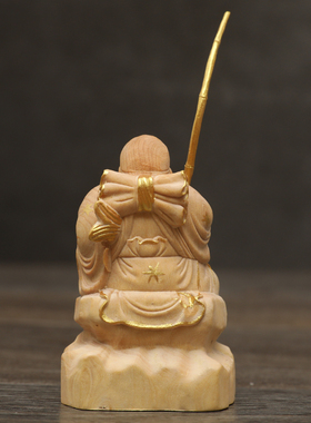楠溪匠心小叶黄杨木雕工艺品东密七福神惠比寿大黑天佛像摆件