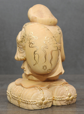 楠溪匠心黄杨木雕刻大黑天佛门护法神七福神送礼工艺品佛像