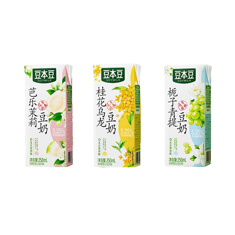 豆本豆芭乐茉莉豆奶新品三重风味250ml*16盒植物蛋白饮料学生早餐 料早实拍商品图